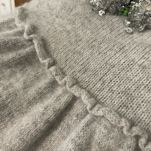 FREE PEOPLE Wool Angora Open Back Sequins Babydoll Sweater, size M NWOT - Picture 7 of 10